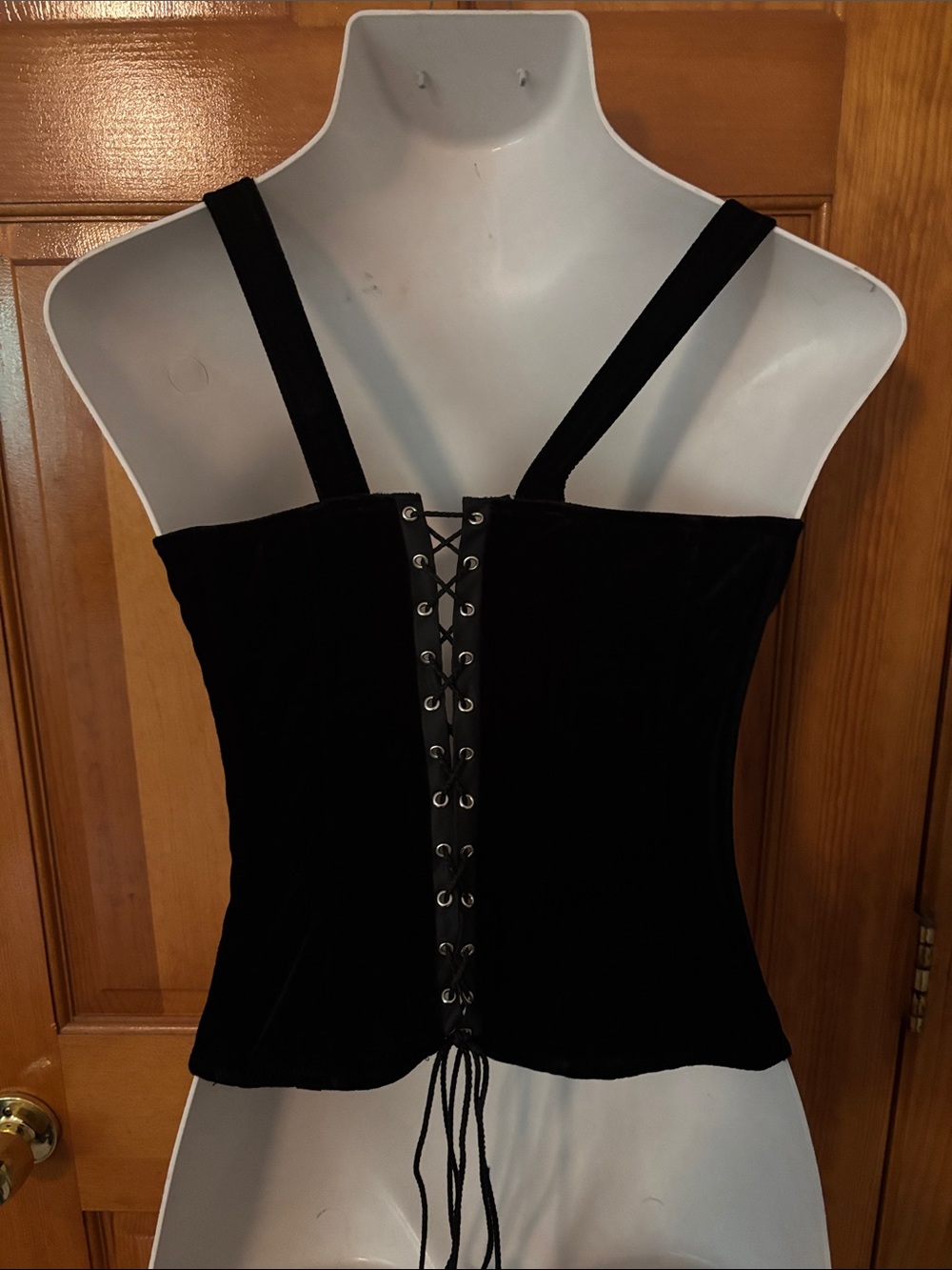 Victoria's Secret Black Velvet Corset Tank Top - Picture 2 of 4